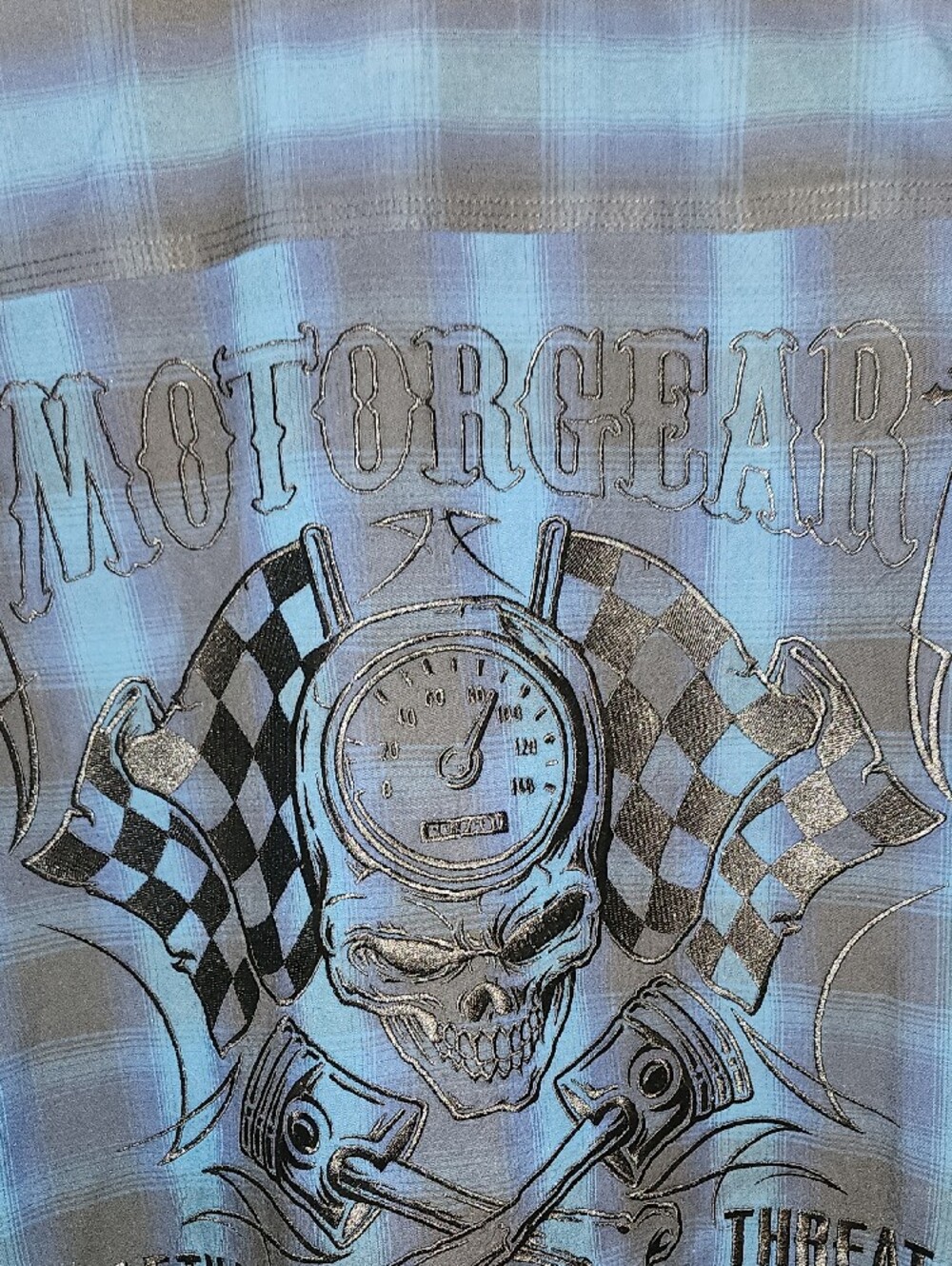 Men's Blue Plaid Button-Down Shirt - Picture 7 of 7